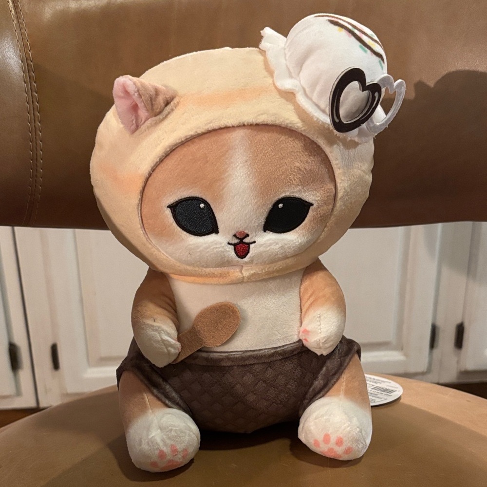 Mofusand Vanilla Ice Cream Cat Plush NWT